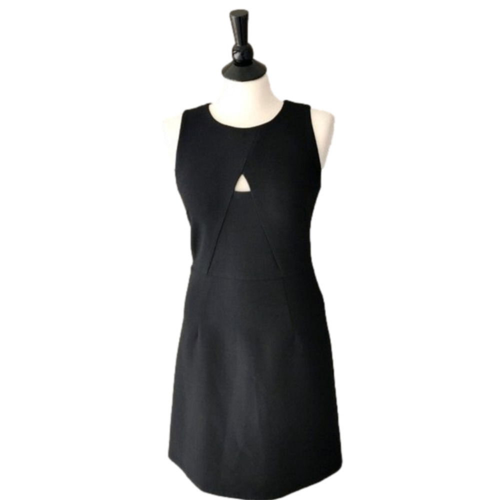 Milly A-Line Peekaboo Mini Sheath Dress in Black Size 4 - Picture 2 of 7